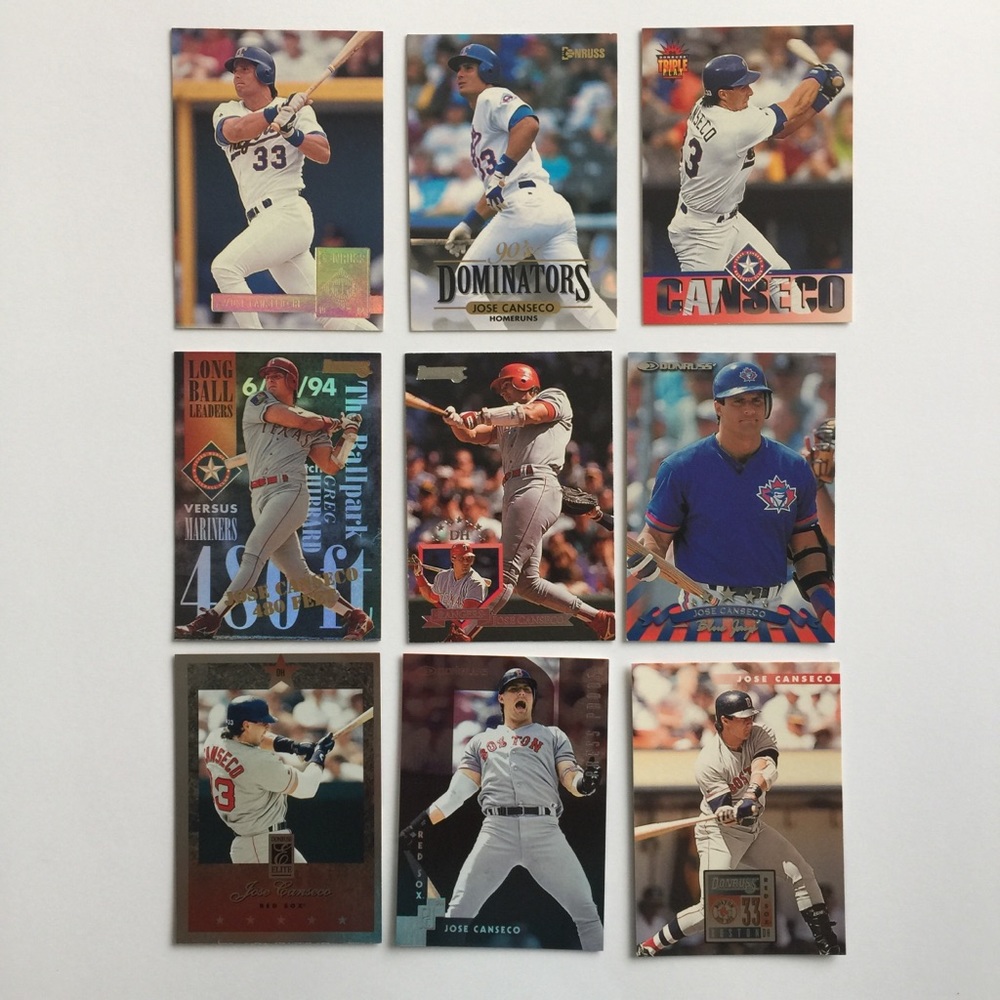Jose Canseco Lot of 12 Donruss cards